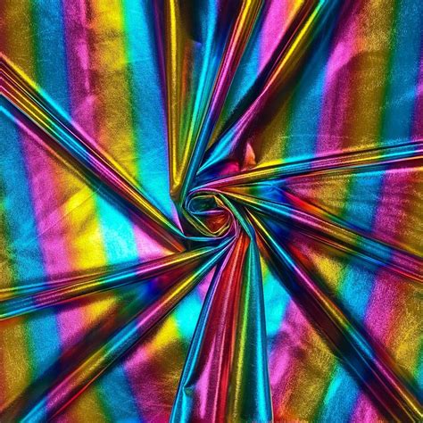 rainbow metalic fabric|heavy weight rainbow fabric.